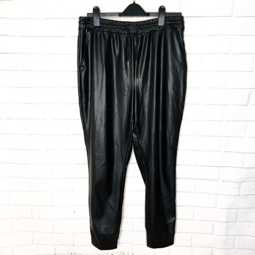 2 for $30 BADGLEY MISCHKA STUDIO Leather Jogger Pants - Picture 3 of 10
